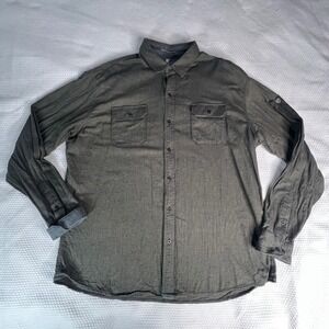 Kuhl Descendr Flannel Button Up Shirt Long Sleeve Green Mens XXL Outdoor Hiking